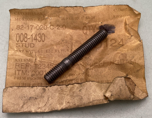 NEW CATERPILLAR 008-1430 DOUBLE ENDED THREADED STUD
