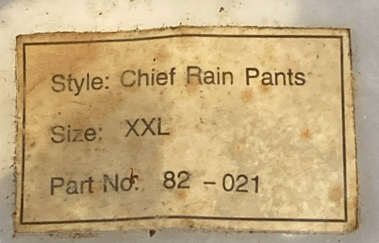 NEW GENUINE INDIAN RAIN GEAR 151-013 CHIEF PANTS 2XL