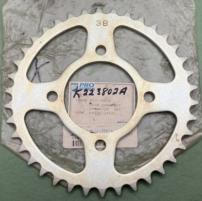 NEW PRO SERIES K22-3802A REAR SPROCKET 38 TOOTH SUZUKI 520 64511-24501