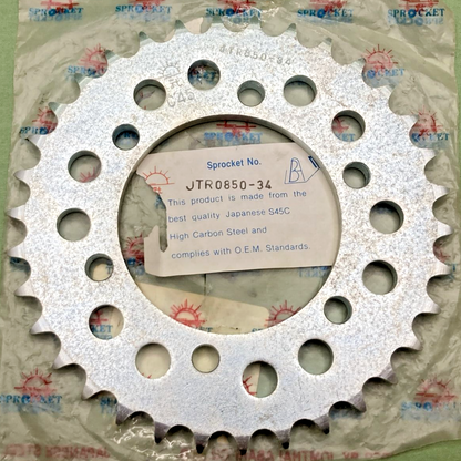 NEW GENUINE JT JTR850-34 34 T CARBON STEEL REAR SPROCKET YAMAHA