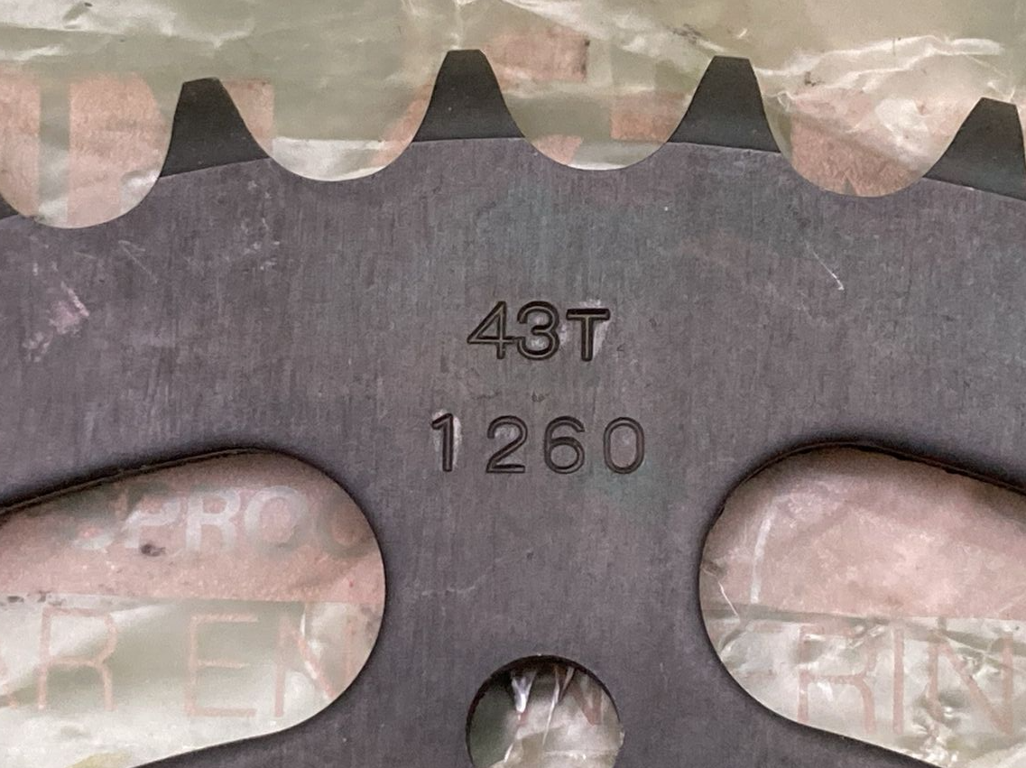 NEW SUNSTAR K-1260R 43 T STEEL REAR SPROCKET KAWASAKI 2-353243