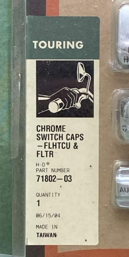 NEW GENUINE HARLEY DAVIDSON 71802-03 CHROME SWITCH CAPS- FLHTCU AND FLTR