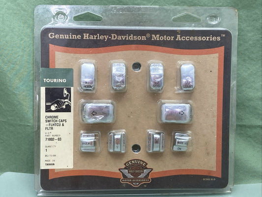 NEW GENUINE HARLEY DAVIDSON 71802-03 CHROME SWITCH CAPS- FLHTCU AND FLTR