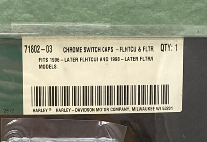 NEW GENUINE HARLEY DAVIDSON 71802-03 CHROME SWITCH CAPS- FLHTCU AND FLTR