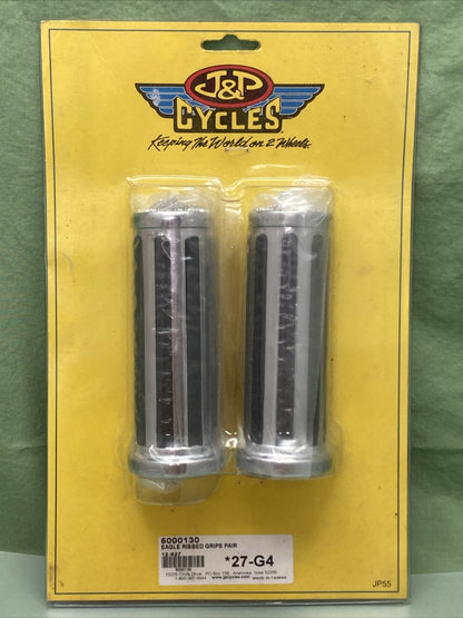 NEW J&P CYCLES JP55 EAGLE RIBBED GRIPS PAIR