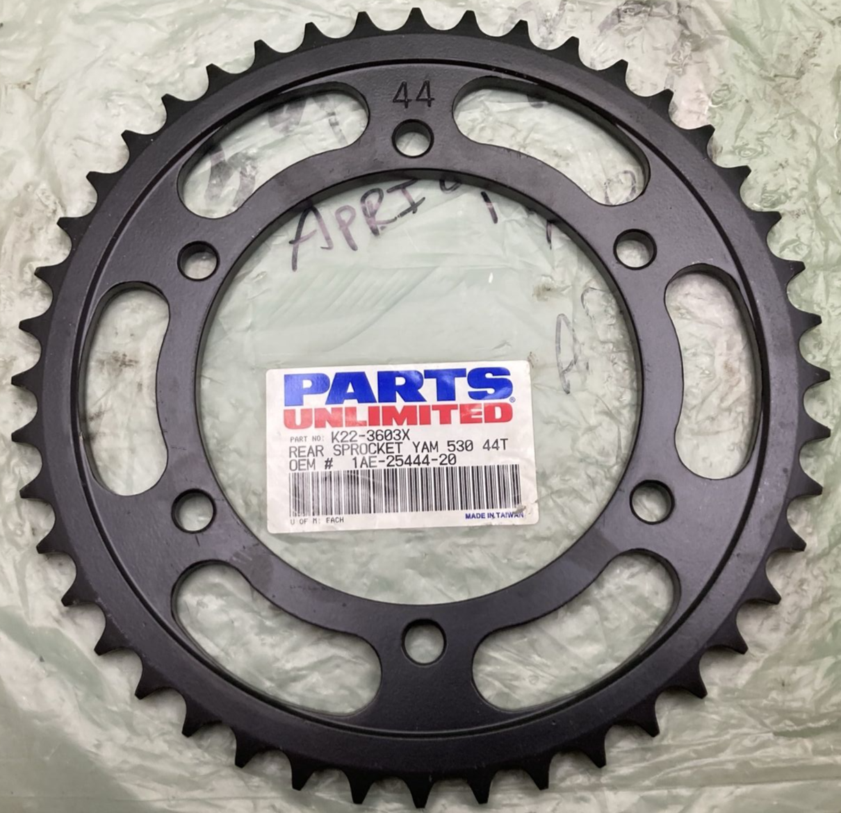 NEW PARTS UNLIMITED K22-3603X 44 T REAR SPROCKET YAMAHA 1AE-25444-20
