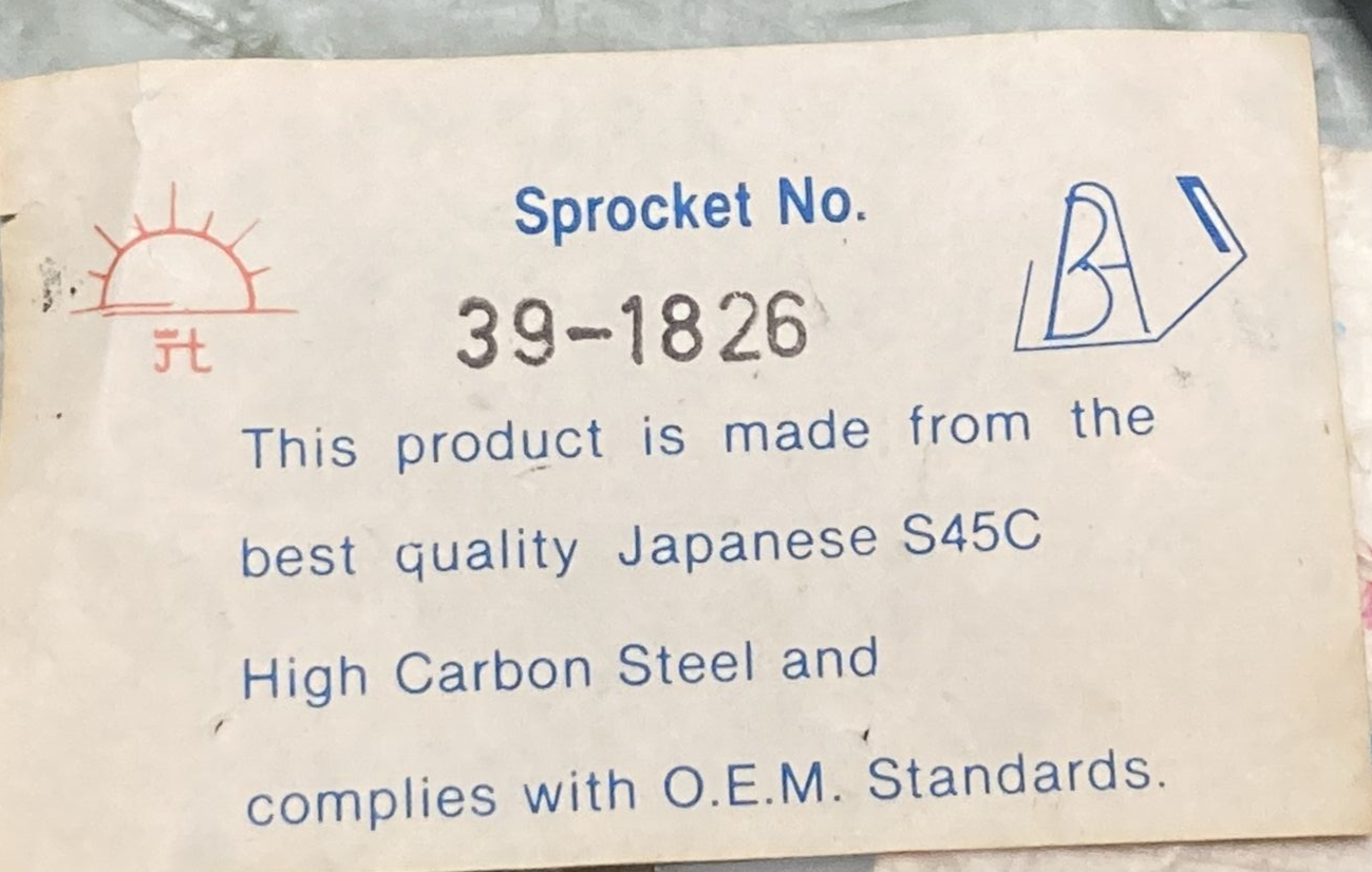 NEW GENUINE JT 39-1826 39 T REAR SPROCKET SUZUKI JTR1826.39