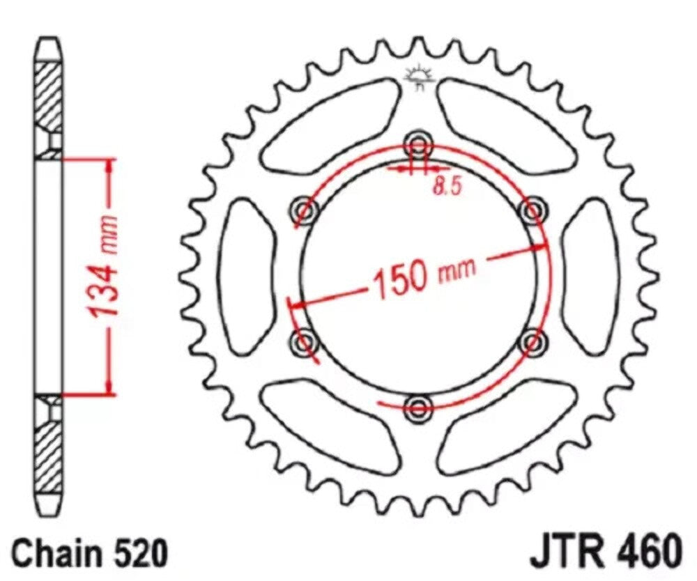 NEW JT JTR460.50 50 T STEEL REAR SPROCKET KAWASAKI
