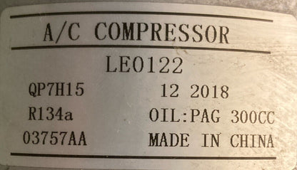 CLIMATECH LE0122 A/C COMPRESSOR