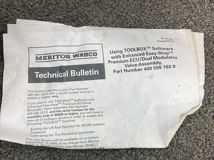 NEW MERITOR WABCO R955320 ABS VALVE AND ECU TCS2 ASSMY. KIT