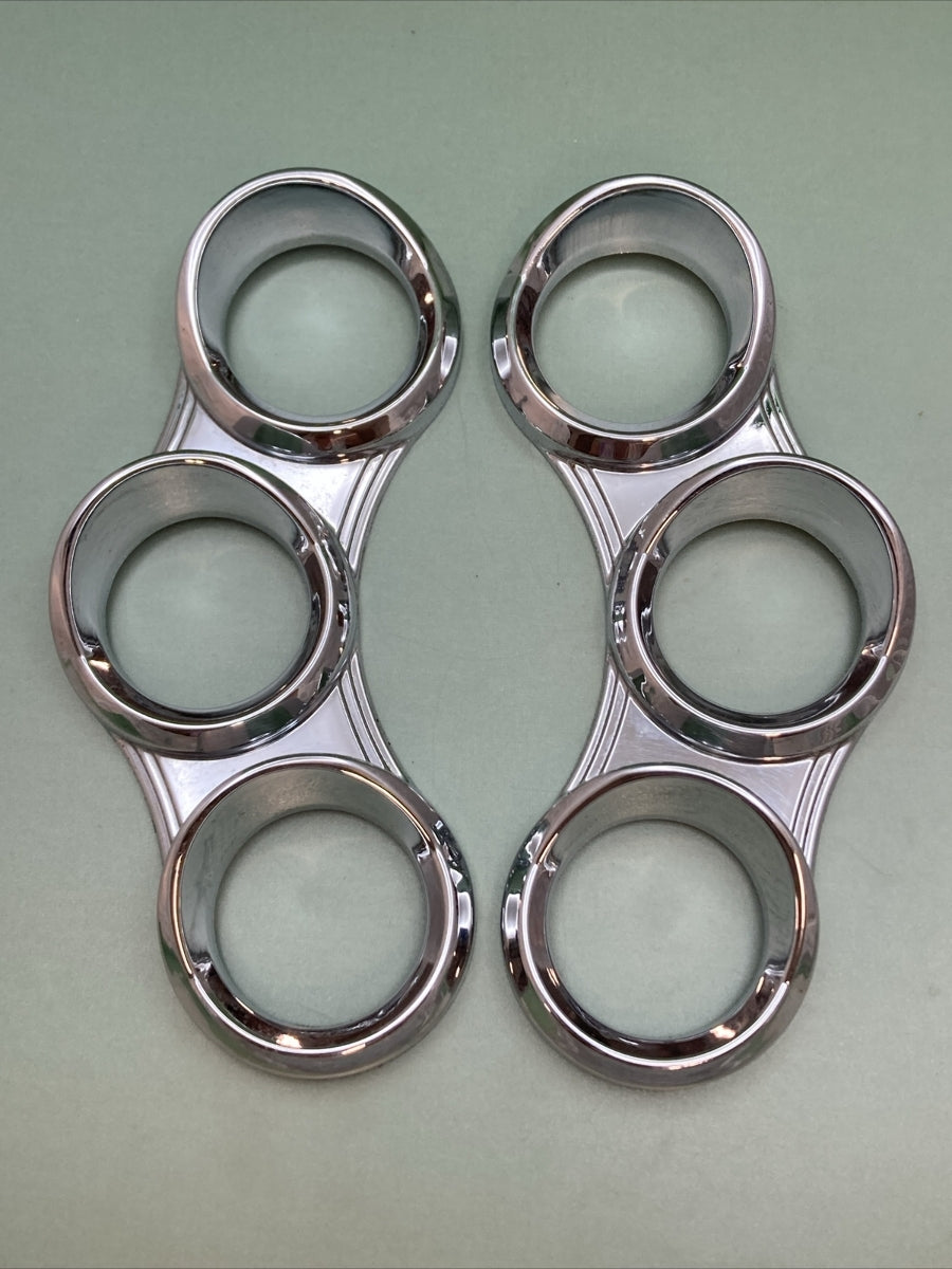 NEW GENUINE UP 41293 PETERBILT LH & RH Side 3 Gauge Cluster Covers w/ Visor