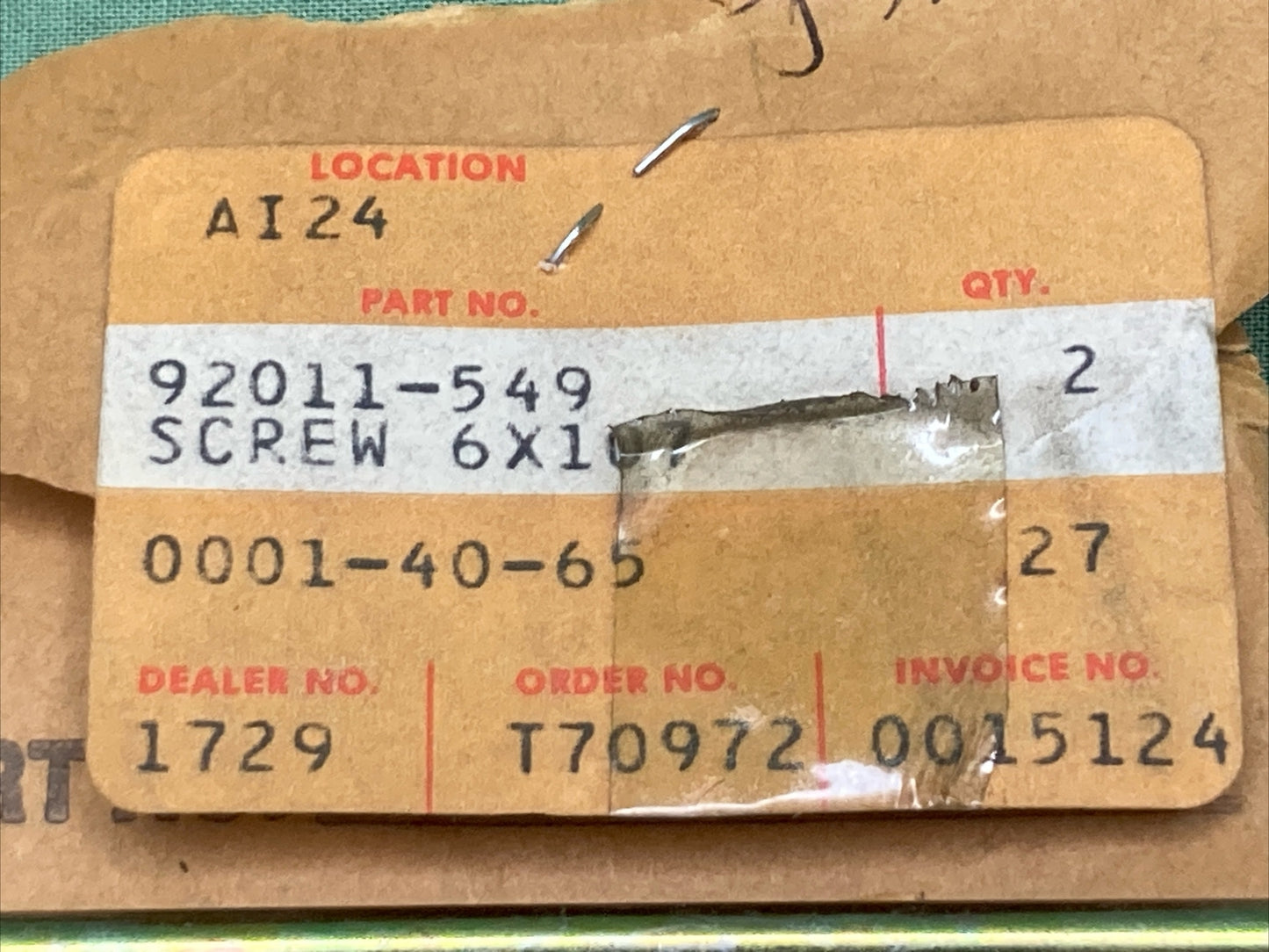 NEW REPLACES KAWASAKI 92011-549 SCREW 6X107 STARTER MOTER JETSKI