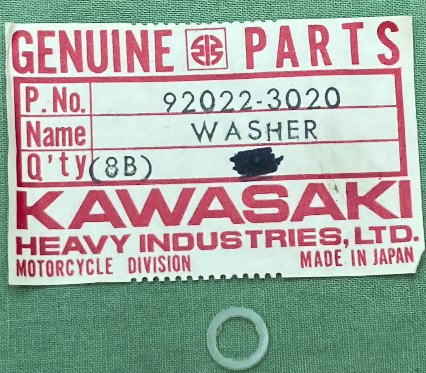 NEW GENUINE KAWASAKI 92022-3020 WASHER PLAIN 6NYLON JETSKI