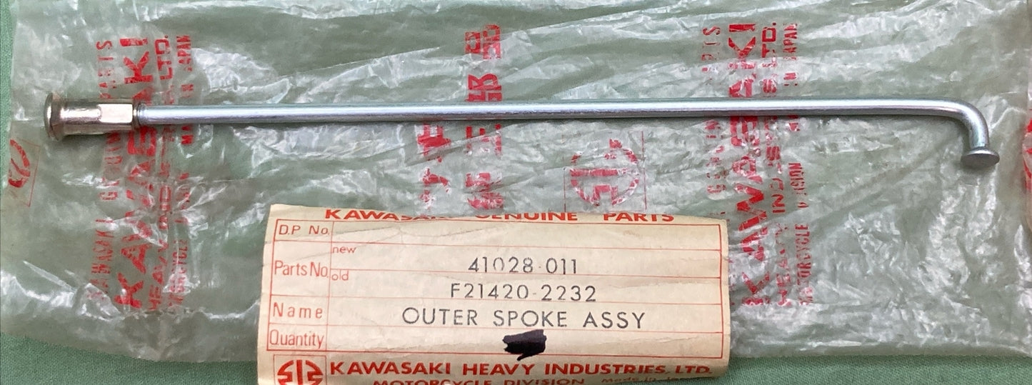 NEW GENUINE KAWASAKI 41028-011 SPOKE-ASY REAR OUTER #9 X 160.5 MM X 83