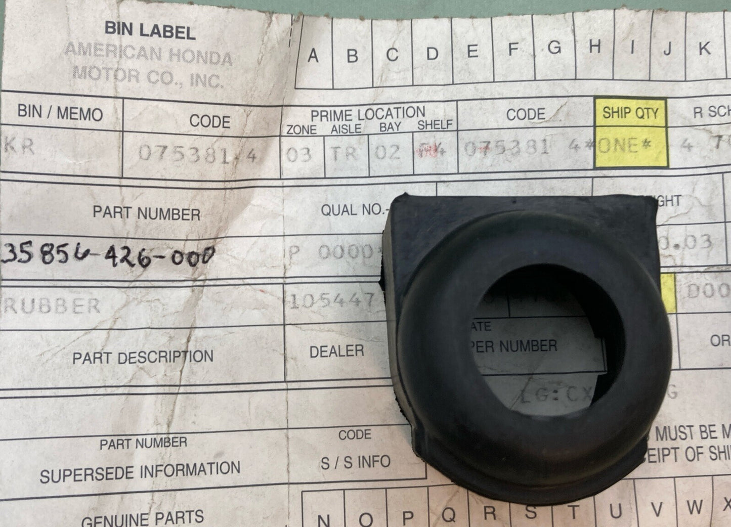 NEW GENUINE HONDA 35856-426-000 RUBBER, MAGNETIC SHOCK