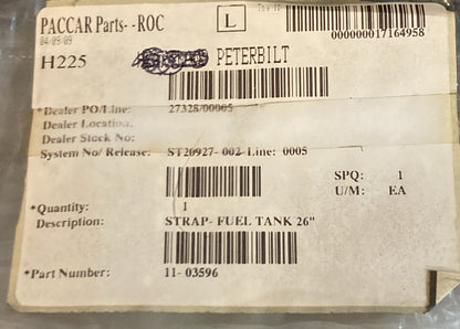 NEW REPLACES PETERBILT 11-03596 FUEL TANK STRAP 26" ALUMINUM