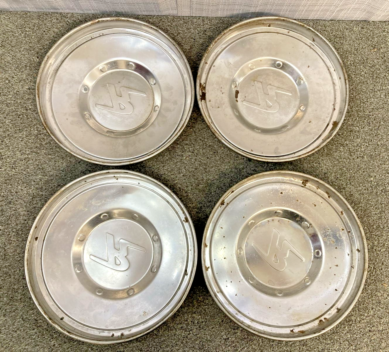 QTY 4 AMC RAMBLER CHROME DOG DISH HUB CAPS 1960