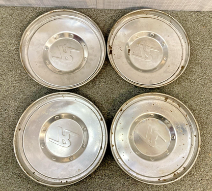 QTY 4 AMC RAMBLER CHROME DOG DISH HUB CAPS 1960