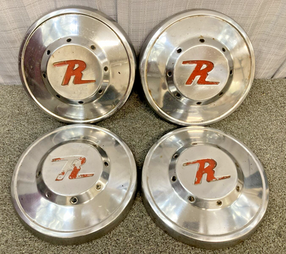 QTY 4 AMC RAMBLER CHROME DOG DISH HUB CAPS 1960