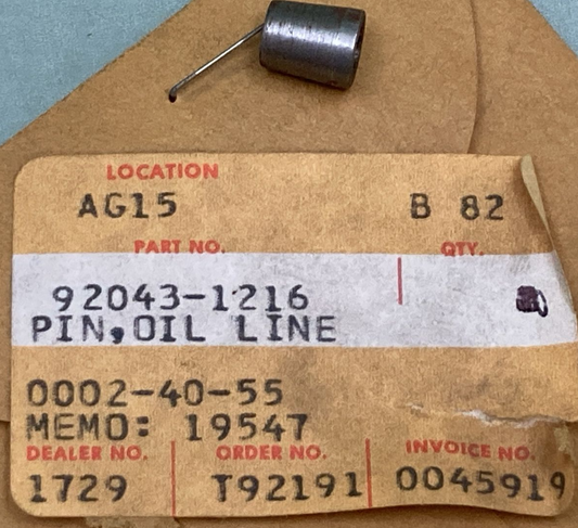 NEW REPLACES KAWASAKI 92043-1216 PIN OIL LINE