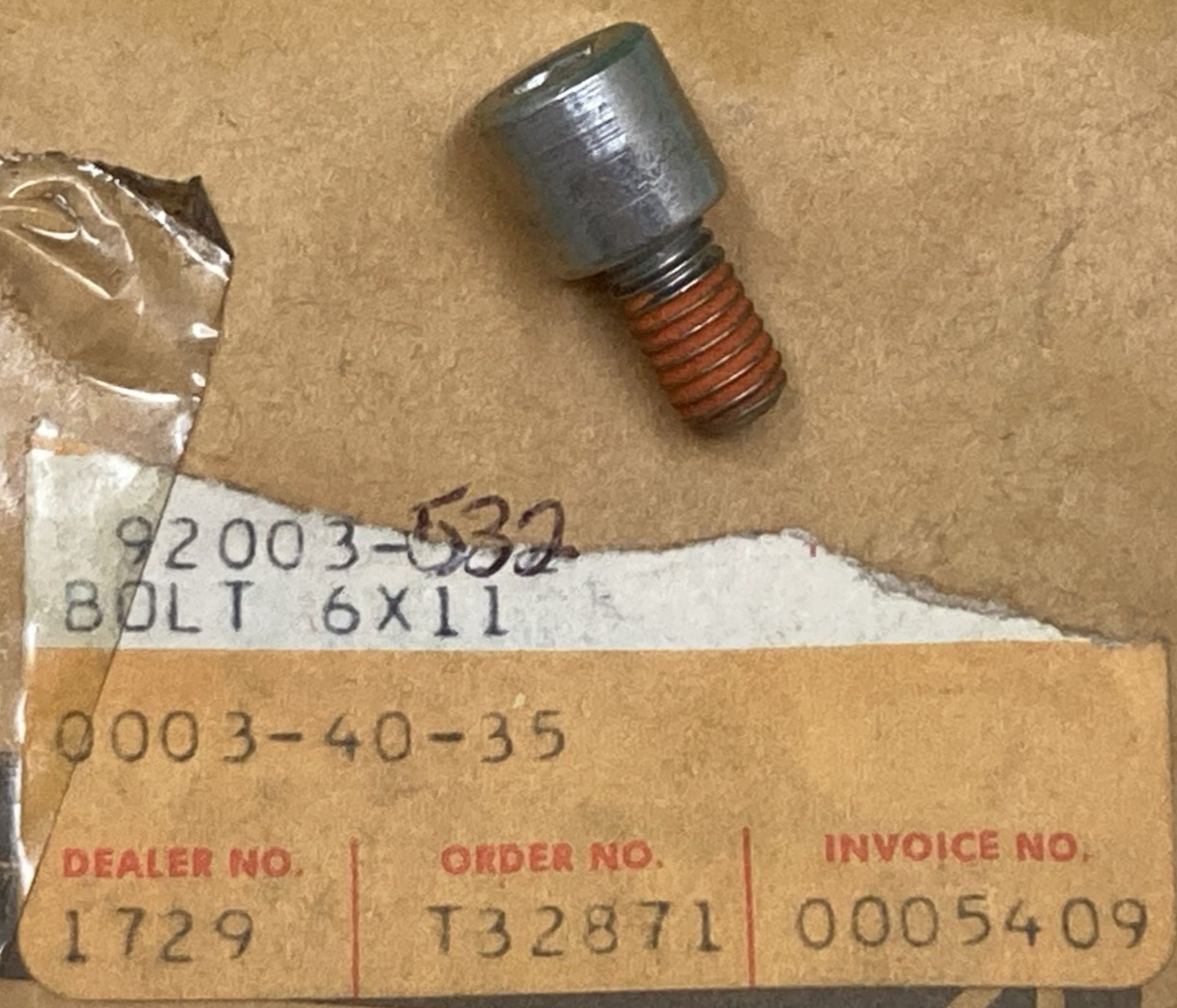 NEW REPLACES KAWASAKI 92003-532 BOLT 6X11 JET SKI