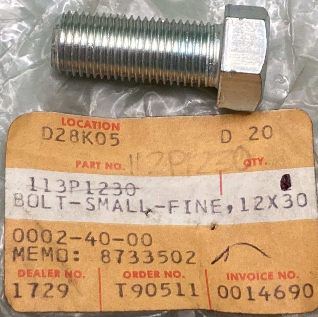 NEW REPLACES KAWASAKI 113P1230 Upset Bolt 12X30 ATV