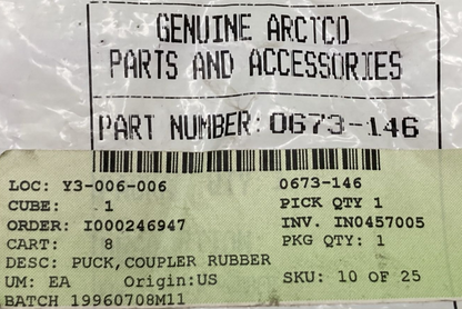 NEW ARCTCO TIGERSHARK 0673-146 PUCK COUPLER RUBBER ARCTIC CAT