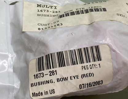 NEW GENUINE Arctic Cat 1673-281 BUSHING BOW EYE RED