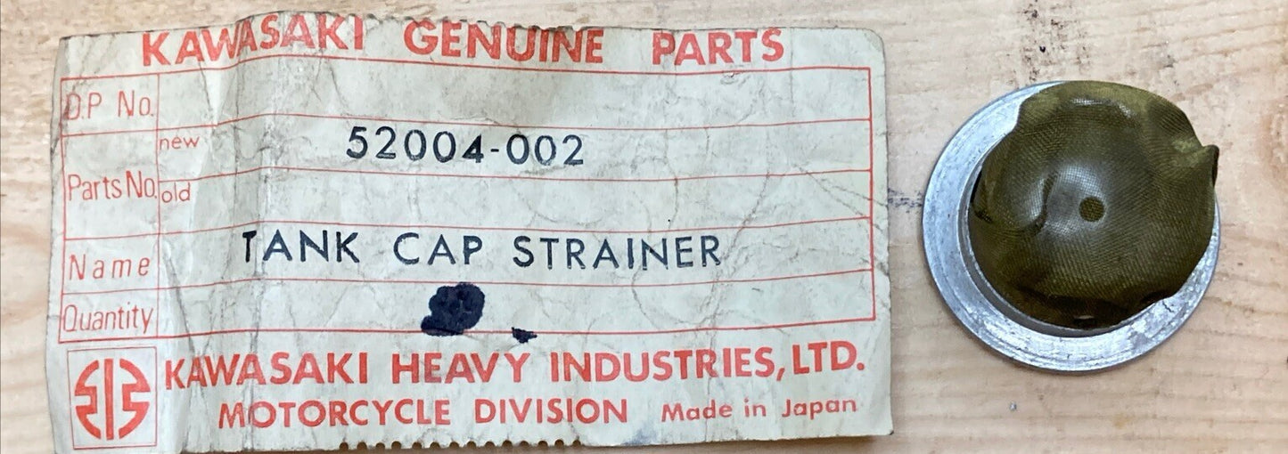 QTY 2 NEW GENUINE KAWASAKI 52004-002 STRAINER OIL TANK CAP