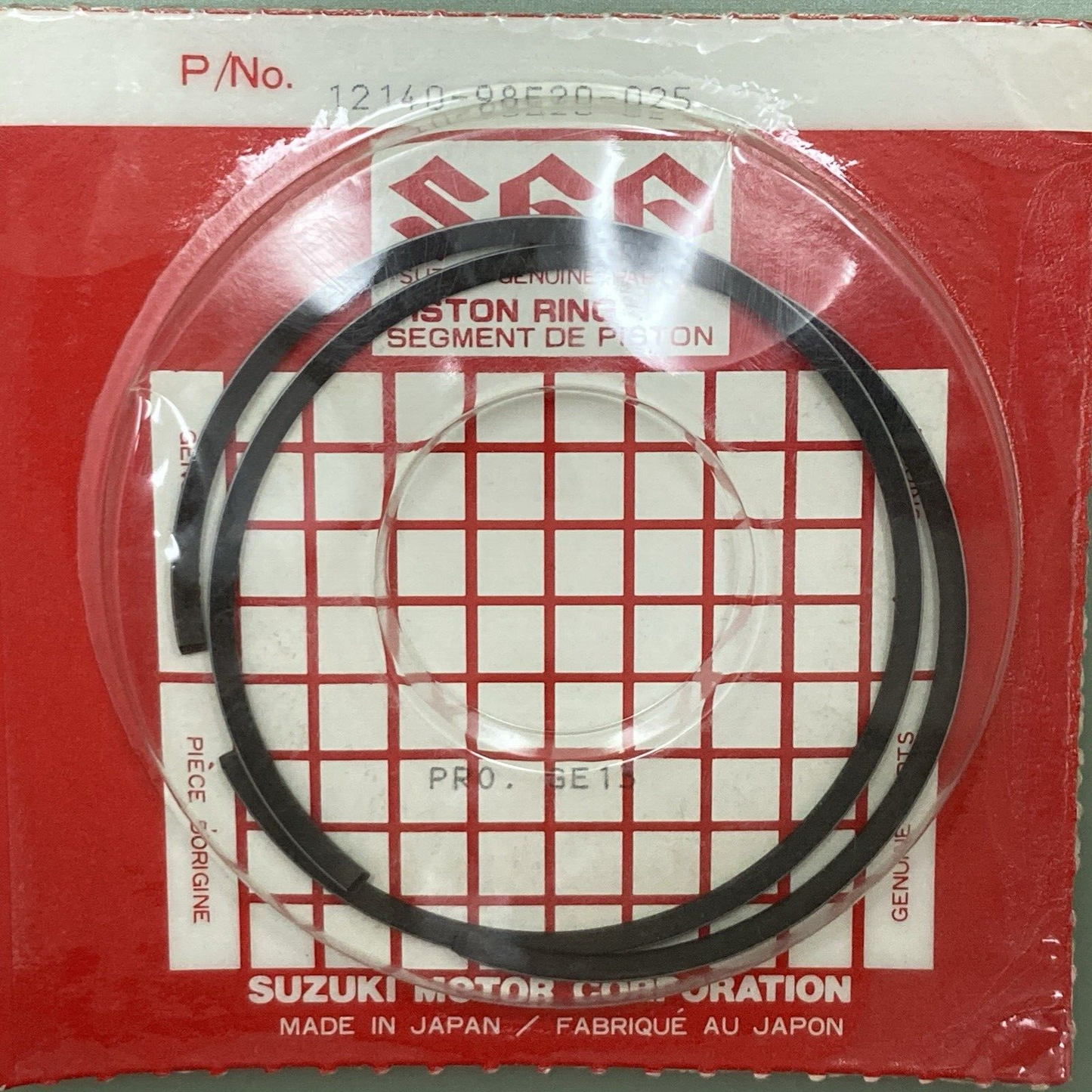 NEW GENUINE SUZUKI 12140-98E20-025 PISTON RING SET +.010"64CC, +.022"639CC