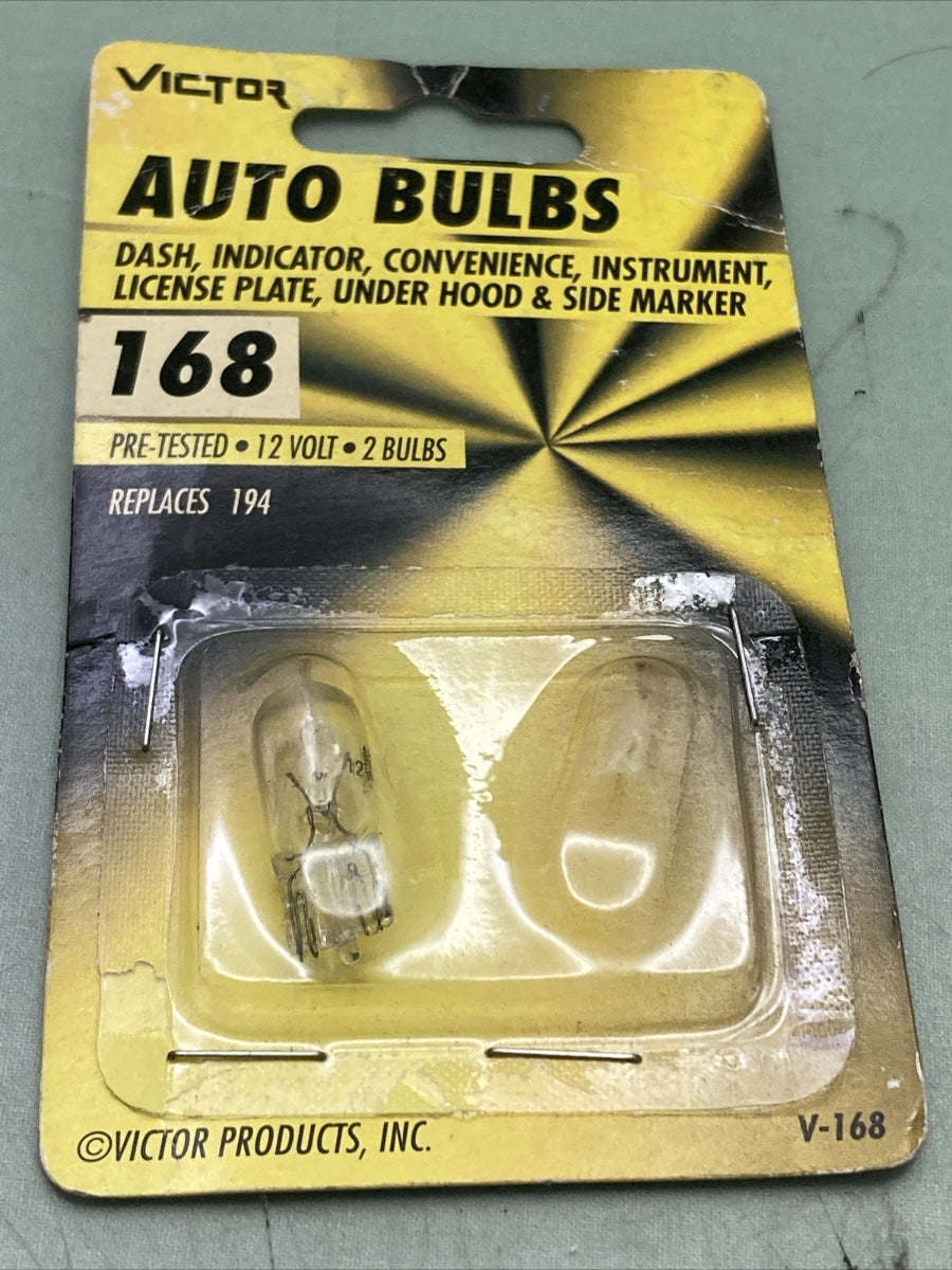 NEW VICTOR AUTO BULB 168 DASH, INCICATOR, CONVIENCE, INSTRUMENT, LICENSE PLATE