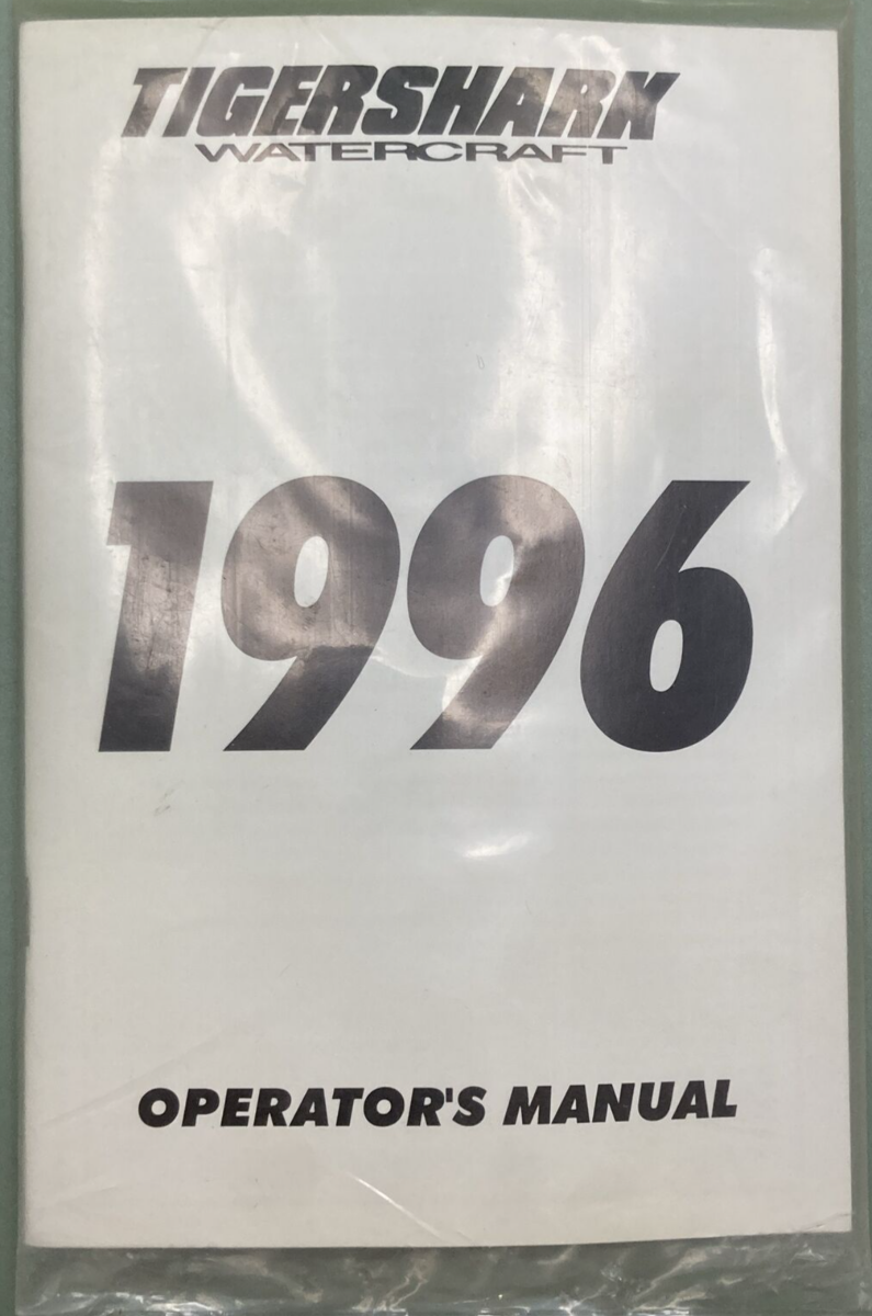 NEW GENUINE TIGERSHARK 2255-382 OPERATORS MANUAL 96 TSK