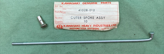 QTY 10 NEW GENUINE KAWASAKI 41028-012 SPOKE-ASY, FR OUTER | #10 X 173 MM X 82.5