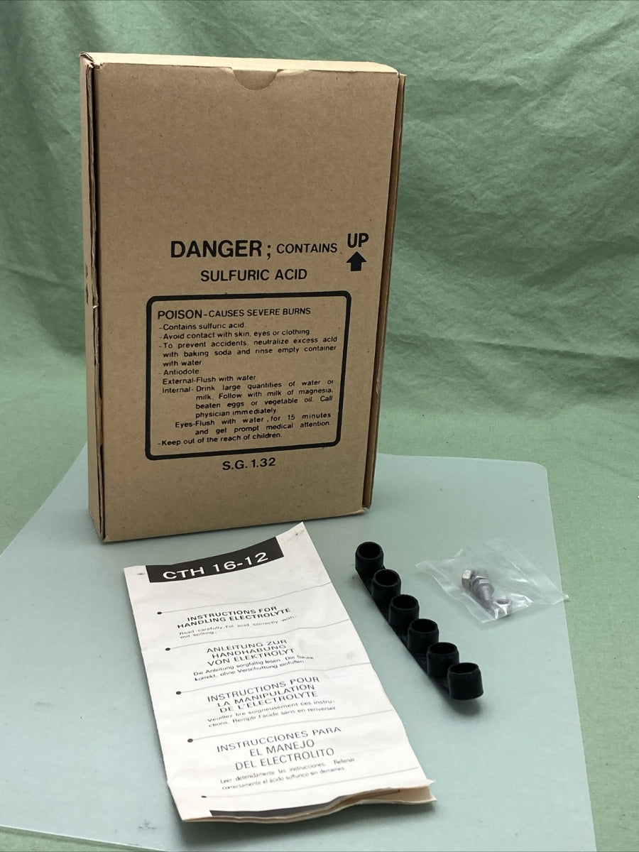 NEW BIKE MASTER BTH16-12 BATTERY, INCLUDES ACID PACK, 12V