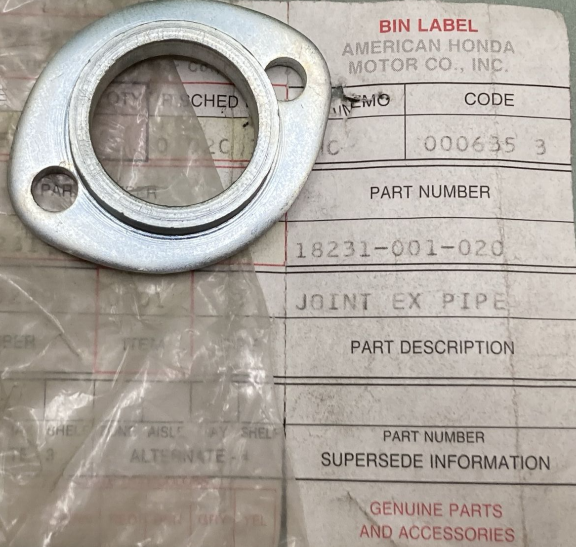 NEW GENUINE HONDA 18231-001-020 JOINT EXHAUST PIPE