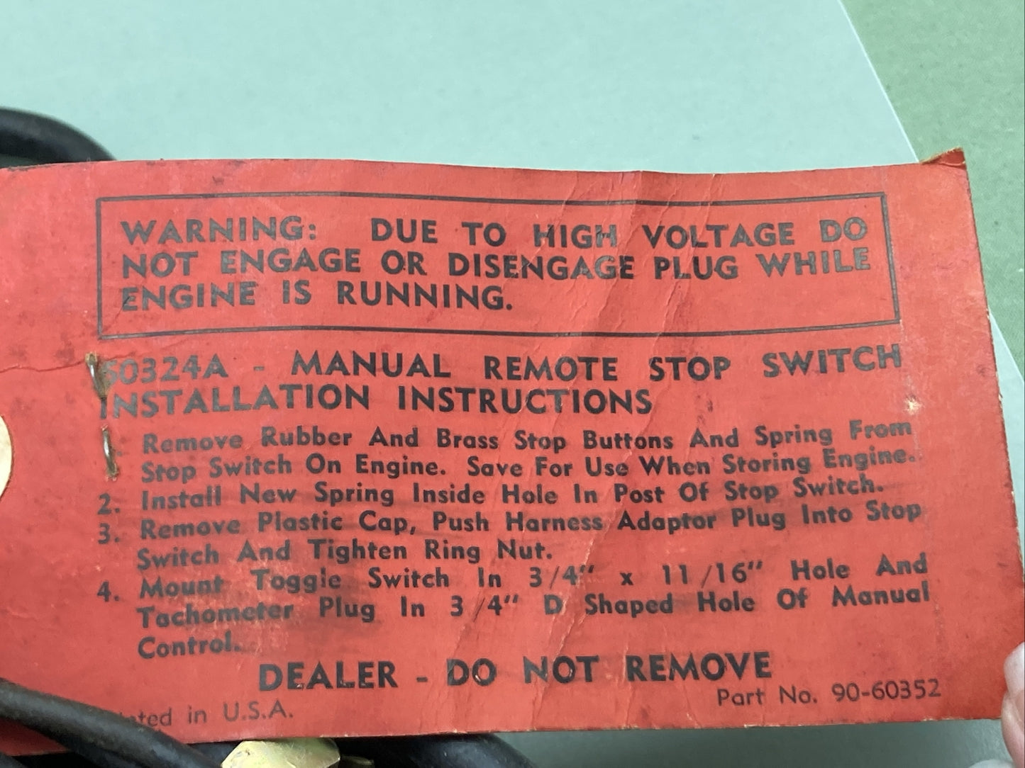 NEW GENUINE MERCURY QUICKSILVER 60324A15 SWITCH ASSEMBLY