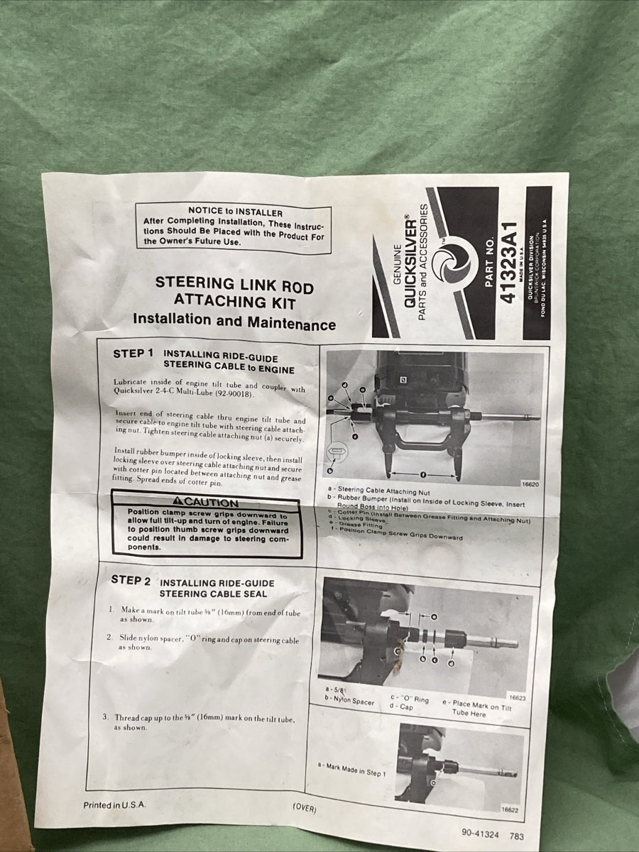 NEW GENUINE MERCURY QUICKSILVER 41323A 1 ATTACHING KIT, 41323A03