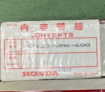 NEW GENUINE HONDA 87123-VM6-680 LABEL, FR. FENDER SIDE