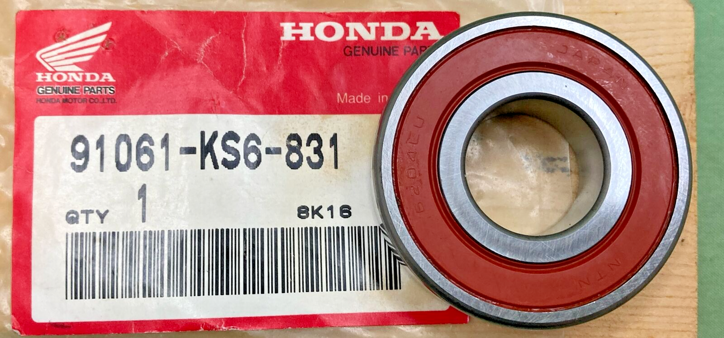 NEW GENUINE HONDA 91061-KS6-831 BEARING, RADIAL BALL (6204)
