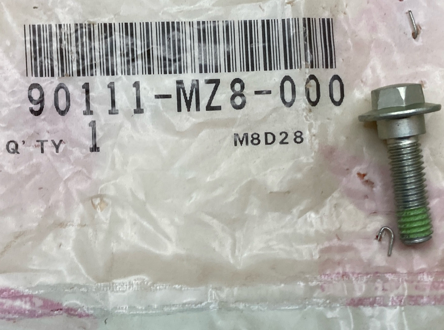 NEW GENUINE HONDA 90111-MZ8-000 BOLT SUPERSEDED 90111-MN4-000