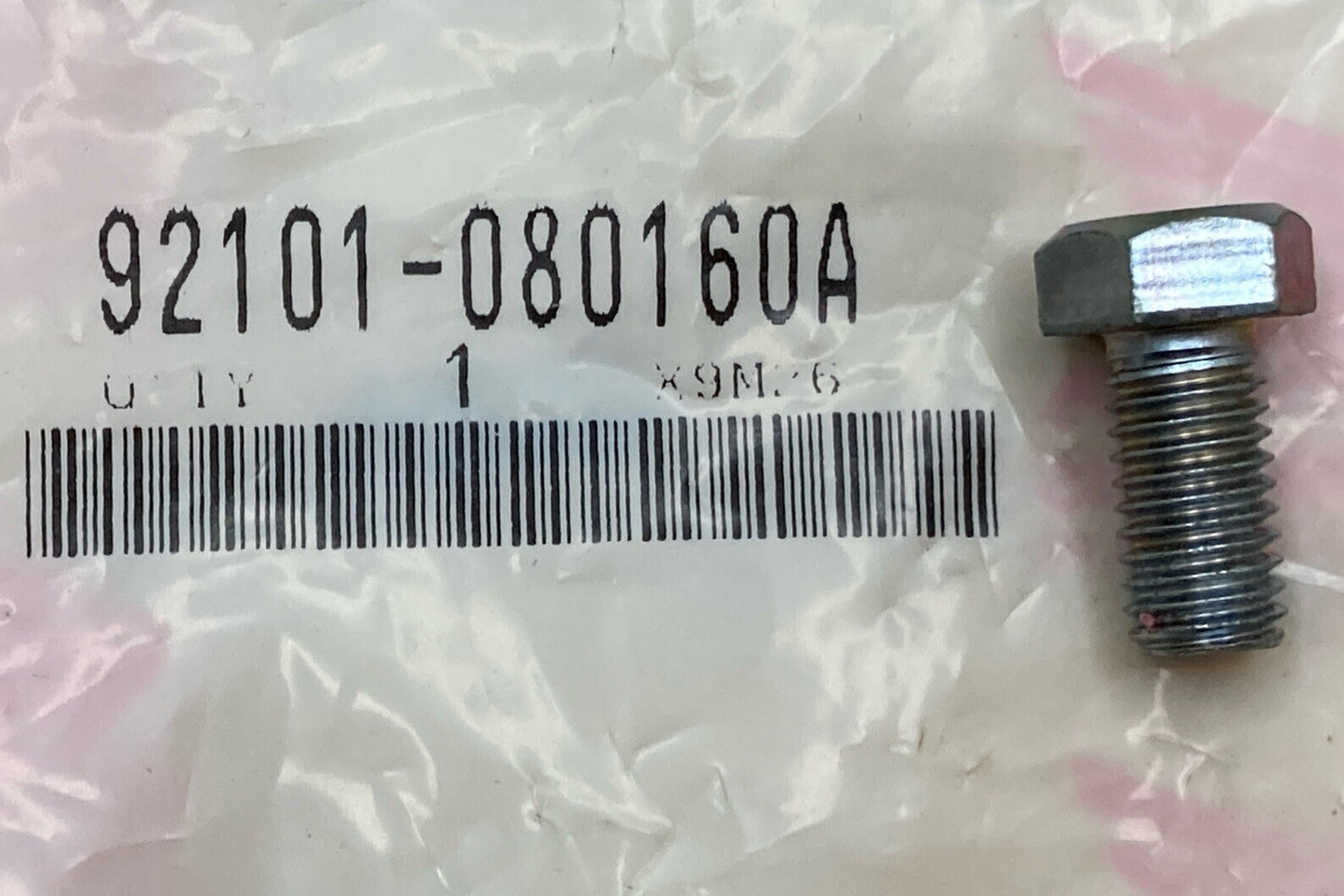 QTY 2 NEW GENUINE HONDA 92101-080160A BOLT, HEX. 8X16 SUPERSEDED 92000-08016-0A
