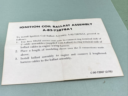 NEW GENUINE MERCURY QUICKSILVER 82-72878A1 BALLAST ASSEMBLY, INCOMPLETE KIT
