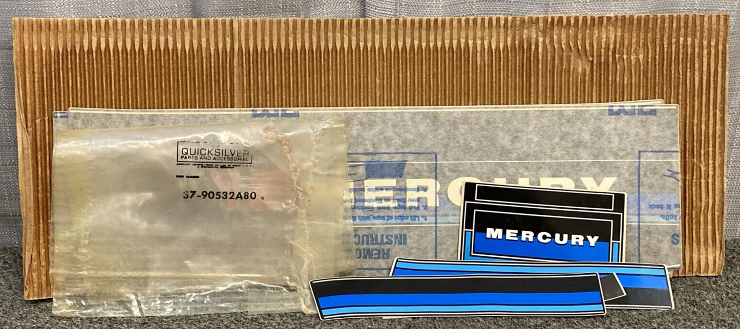 NEW GENUINE MERCURY QUICKSILVER 37-90532A80 DECAL SET COWL 2.5HP INCOMPLETE