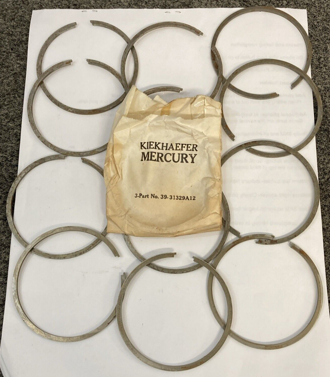 NEW MERCURY QUICKSILVER 39-31329A12 RING SET 12 CRNK PIST OUTBOARD 65 90-100HP