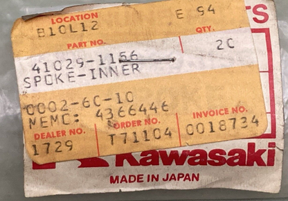 NEW GENUINE KAWASAKI 41029-1156 SPOKE FRONT INNER 223MM X 166D NO NIPPLES