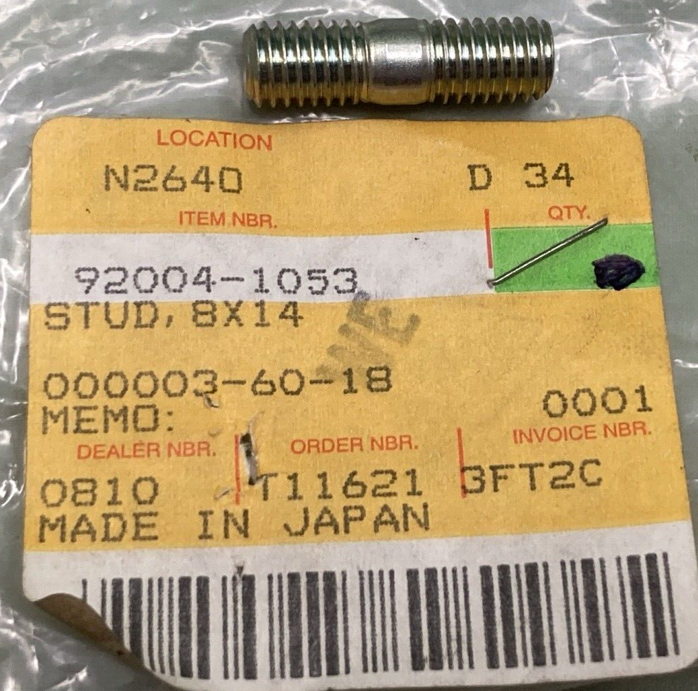 NEW REPLACES KAWASAKI 92004-1053 STUD 8X14 REAR HUB