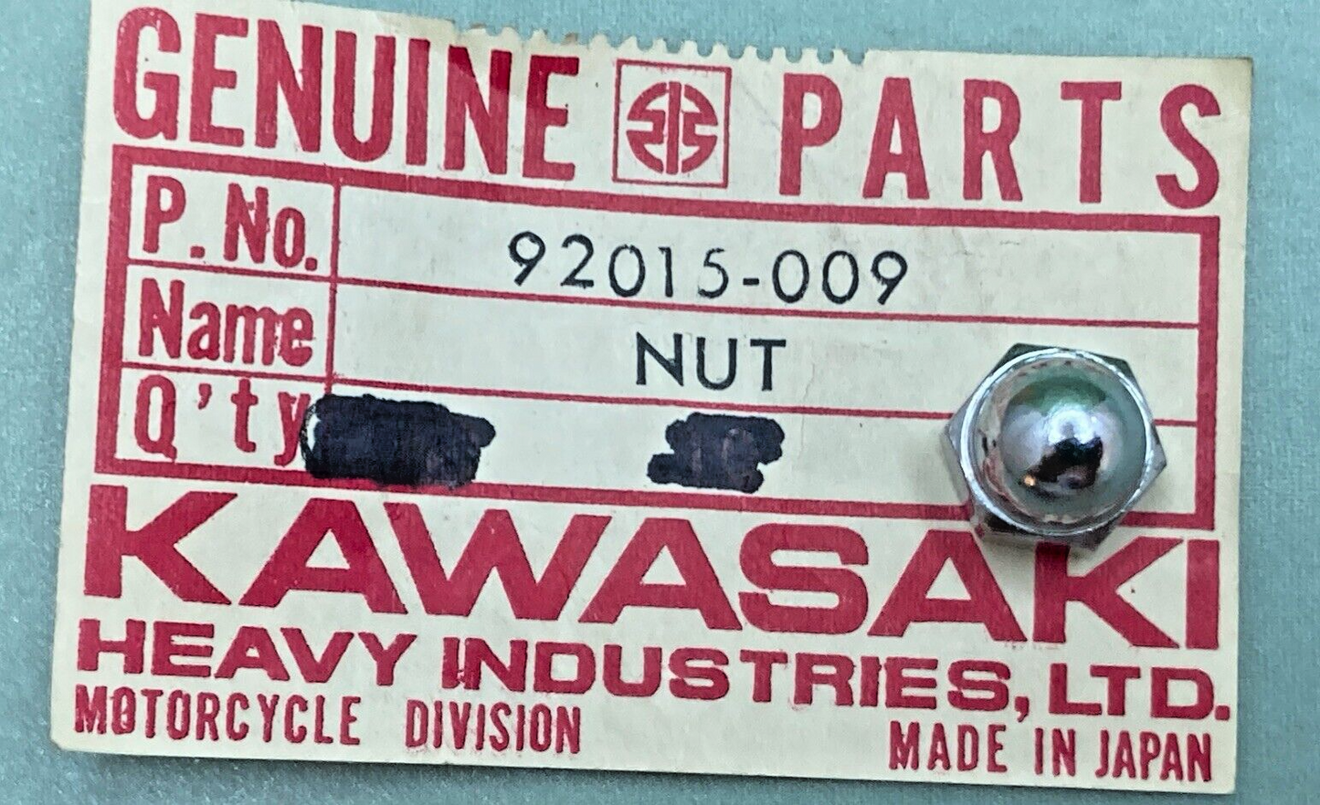 QTY 2 NEW GENUINE KAWASAKI 92015-009 NUT, 6MM