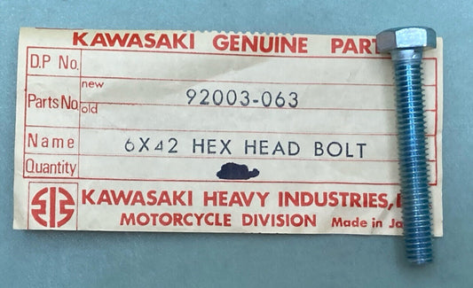 QTY 2 NEW GENUINE KAWASAKI 92003-063 BOLT-HEX HEAD,6X42