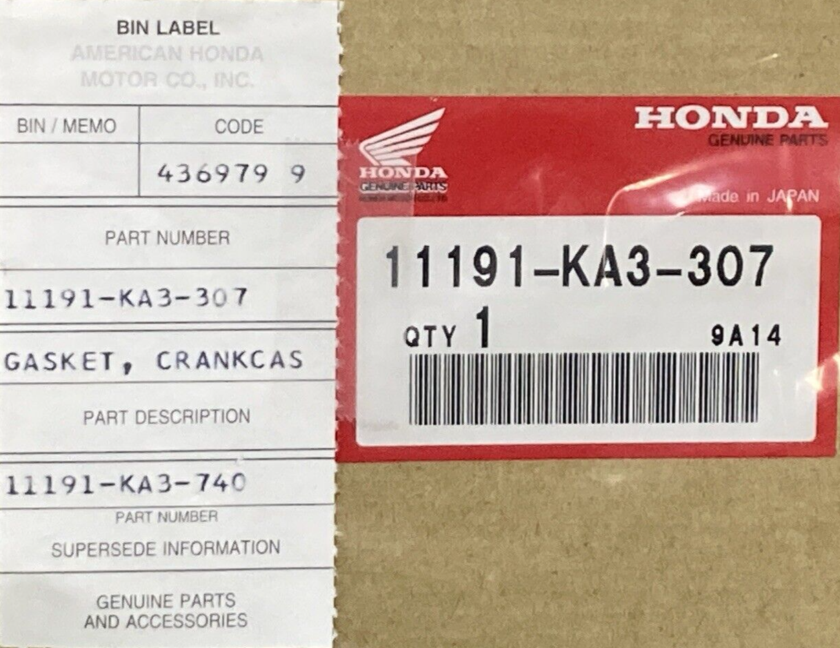 NEW GENUINE HONDA 11191-KA3-307 GASKET CRANKCASE COVER