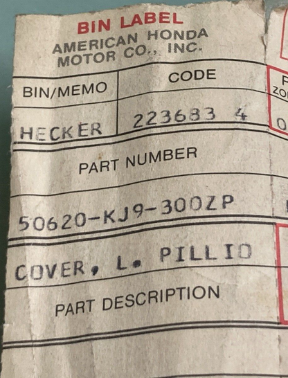 NEW GENUINE HONDA 50620-KJ9-300ZP COVER LEFT PILLION STEP SATELLITE BLUE